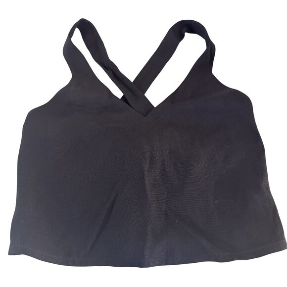 Sonia Rykiel Tops - Sonia Rykiel Paris Womens Black Silk Blend Crop Top Strappy Back Size IT 36